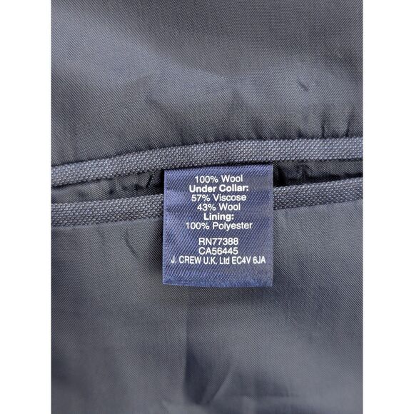J. Crew 100% Wool Thompson Blazer Mens 44R 2-Button Office Career Formal Blue - Picture 10 of 10
